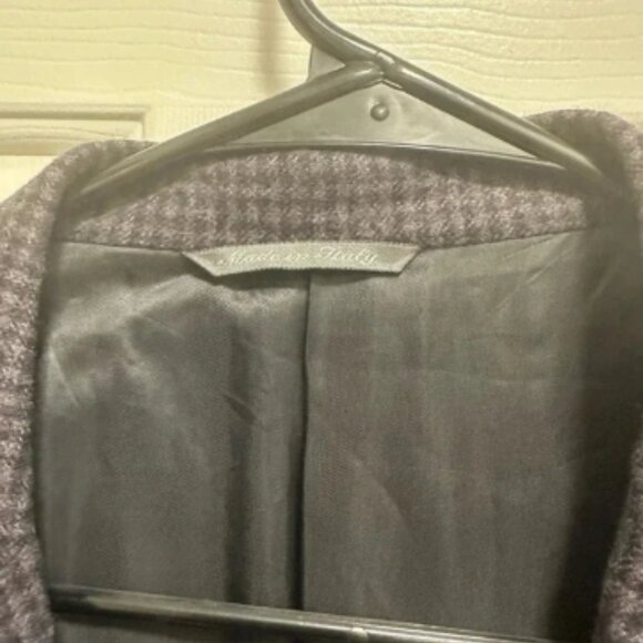 CANALI Wool Cashmere Silk Sport Coat Blazer Purple Plaid Check Italy Size 54 - Picture 3 of 11